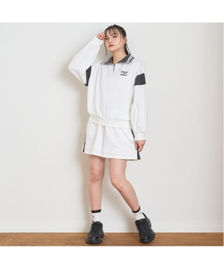ラブトキシック・エル ティー エックス シー(Lovetoxic LTXC)の【LTXC】ハーフZIP長袖SETUP オフホワイト(003)