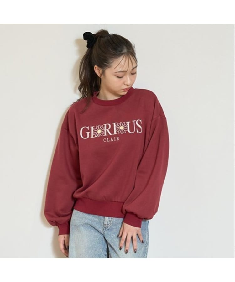 GOODPRICE】裏起毛フラワーロゴプルオーバー（スウェット
