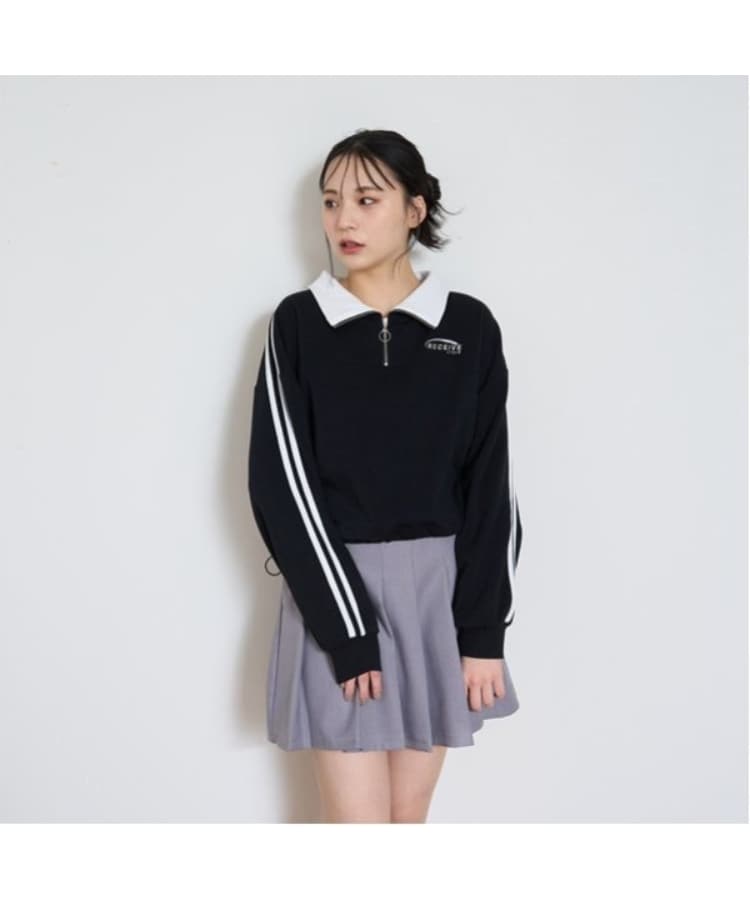 ラブトキシック・エル ティー エックス シー(Lovetoxic LTXC)の【LTXC】裏起毛クロップドハーフZIP ブラック(219)
