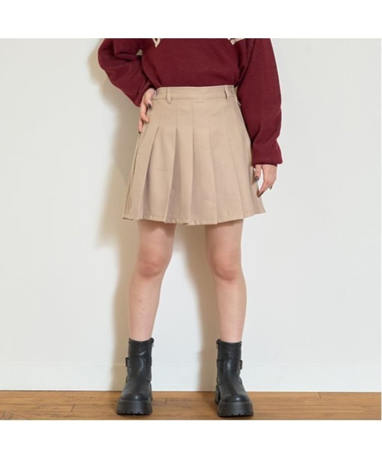 ラブトキシック・エル ティー エックス シー(Lovetoxic LTXC)の【GOODPRICE】無地プリーツスカパン ベージュ(052)