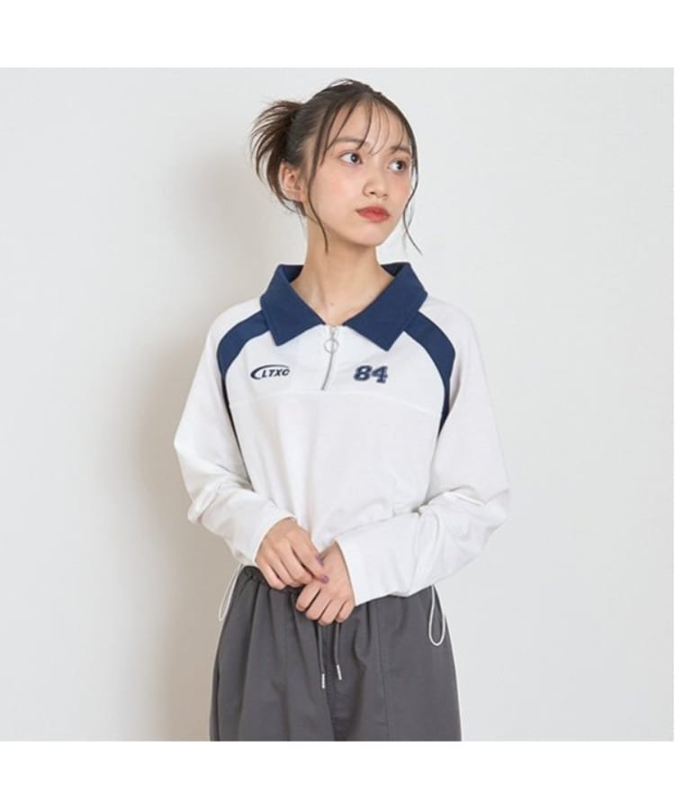 ラブトキシック・エル ティー エックス シー(Lovetoxic LTXC)の【LTXC】ハーフZIPドロスト長袖Tシャツ オフホワイト(003)