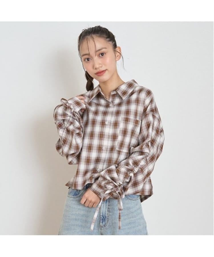 THE SHOP TK｜チェックギャザーブラウス【洗える】 | Rakuten
