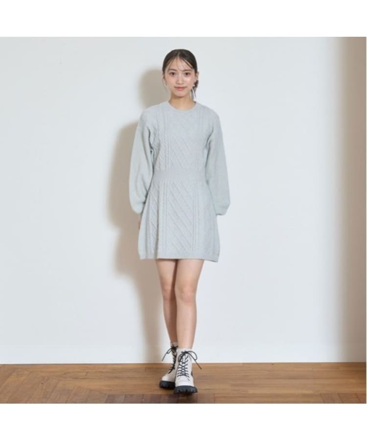 ラブトキシック・エル ティー エックス シー(Lovetoxic LTXC)のラメニットワンピース サックスブルー(090)