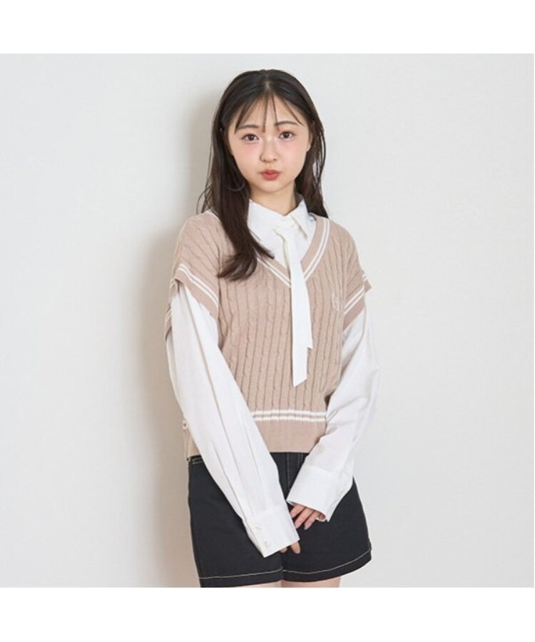 ラブトキシック・エル ティー エックス シー(Lovetoxic LTXC)のニットベストレイヤードブラウス ピンク(071)