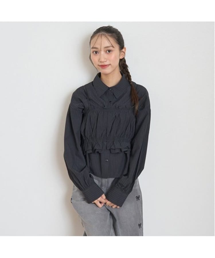 ラブトキシック・エル ティー エックス シー(Lovetoxic LTXC)のビスチェ付長袖シャツ ブラック(219)