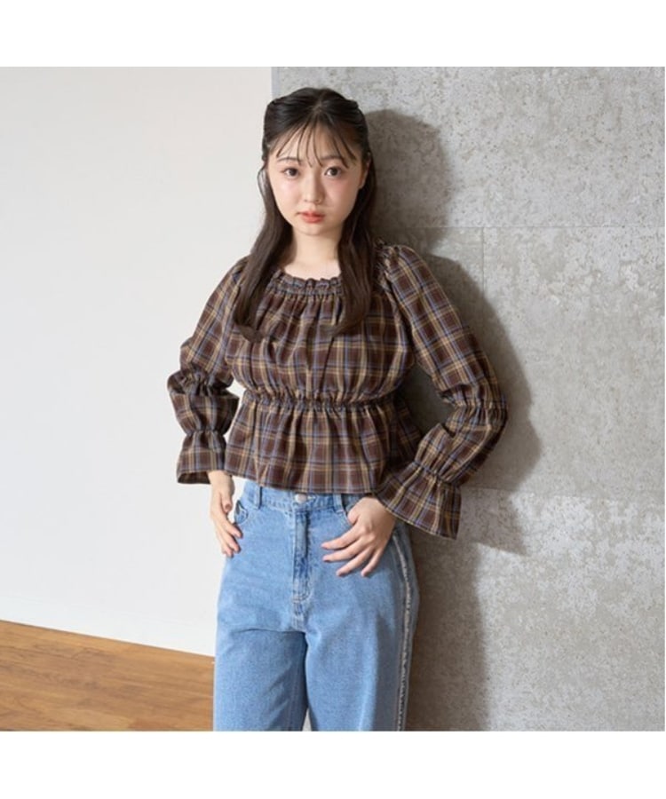 ラブトキシック・エル ティー エックス シー(Lovetoxic LTXC)のチェックオフショルブラウス11