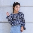 ラブトキシック・エル ティー エックス シー(Lovetoxic LTXC)のチェックオフショルブラウス ブラック(219)