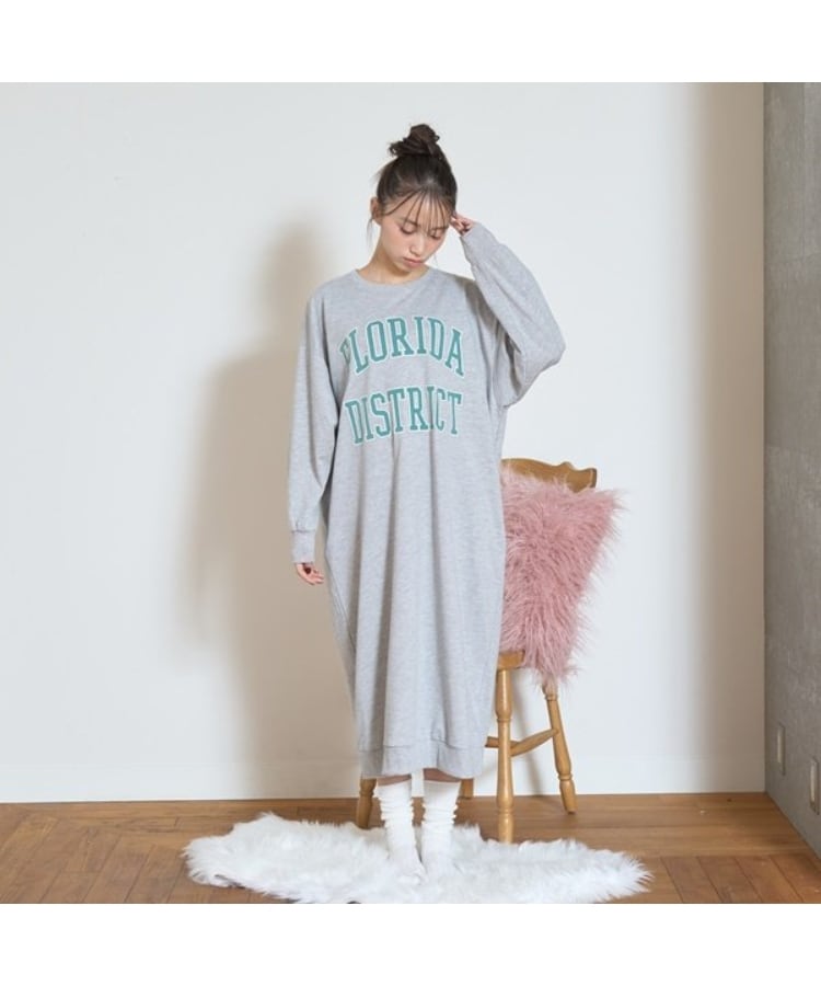 ラブトキシック・エル ティー エックス シー(Lovetoxic LTXC)の長袖ルームワンピース グレー(012)