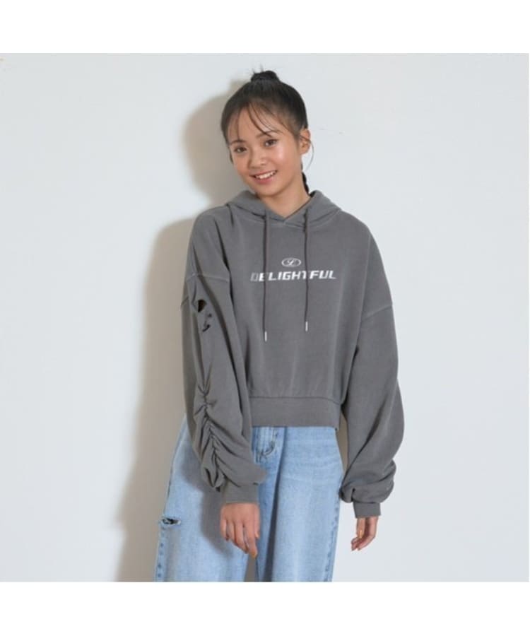 ラブトキシック・エル ティー エックス シー(Lovetoxic LTXC)の【LTXC】ヴィンテージ風ダメージパーカ チャコールグレー(013)