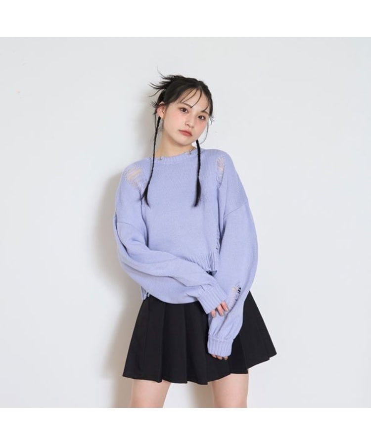 ラブトキシック・エル ティー エックス シー(Lovetoxic LTXC)の【LTXC】ダメージニット ラベンダー(080)