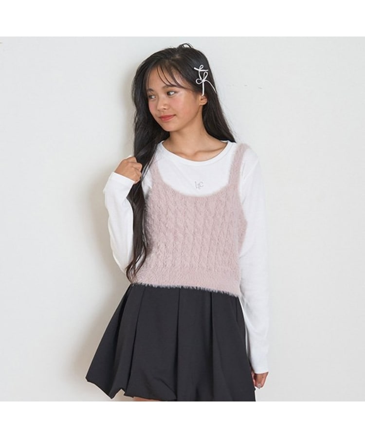 ラブトキシック・エル ティー エックス シー(Lovetoxic LTXC)の【洗える】シャギービスチェインナーSET ピンク(071)