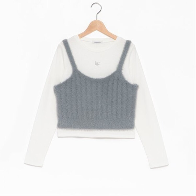 ラブトキシック・エル ティー エックス シー(Lovetoxic LTXC)の【洗える】シャギービスチェインナーSET Ｔシャツ
