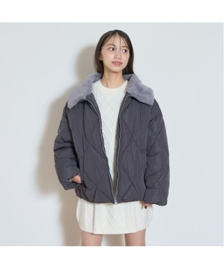 ラブトキシック・エル ティー エックス シー(Lovetoxic LTXC)のキルト中綿ブルゾン チャコールグレー(013)
