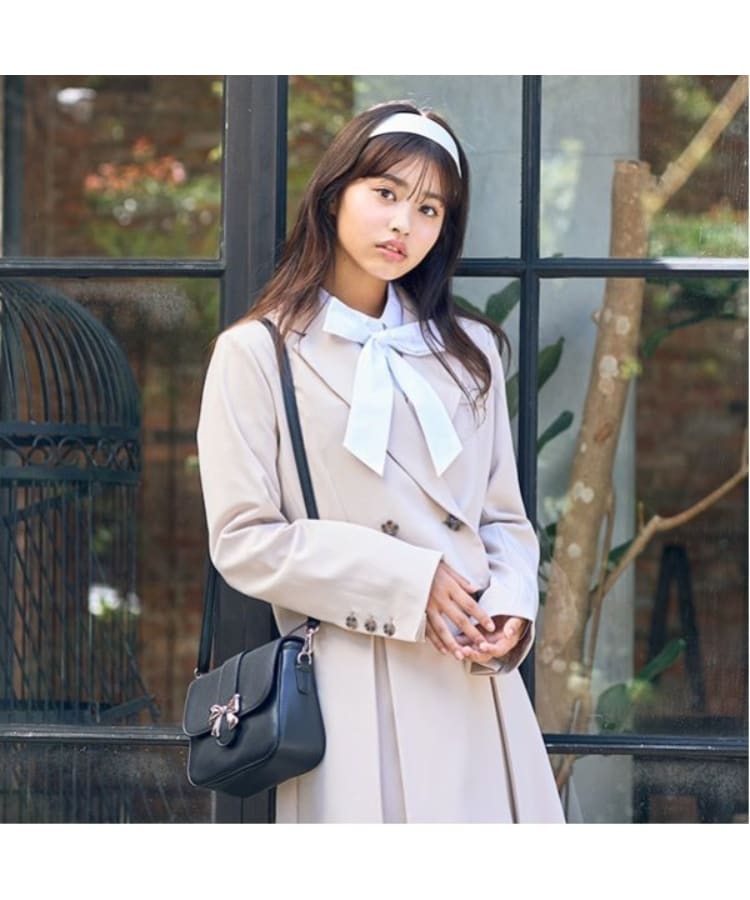卒服】【セレモニー】【イージーケア】ボウタイつきブラウス 卒服】【セレモニー】【イージーケア】ボウタイつきブラウス