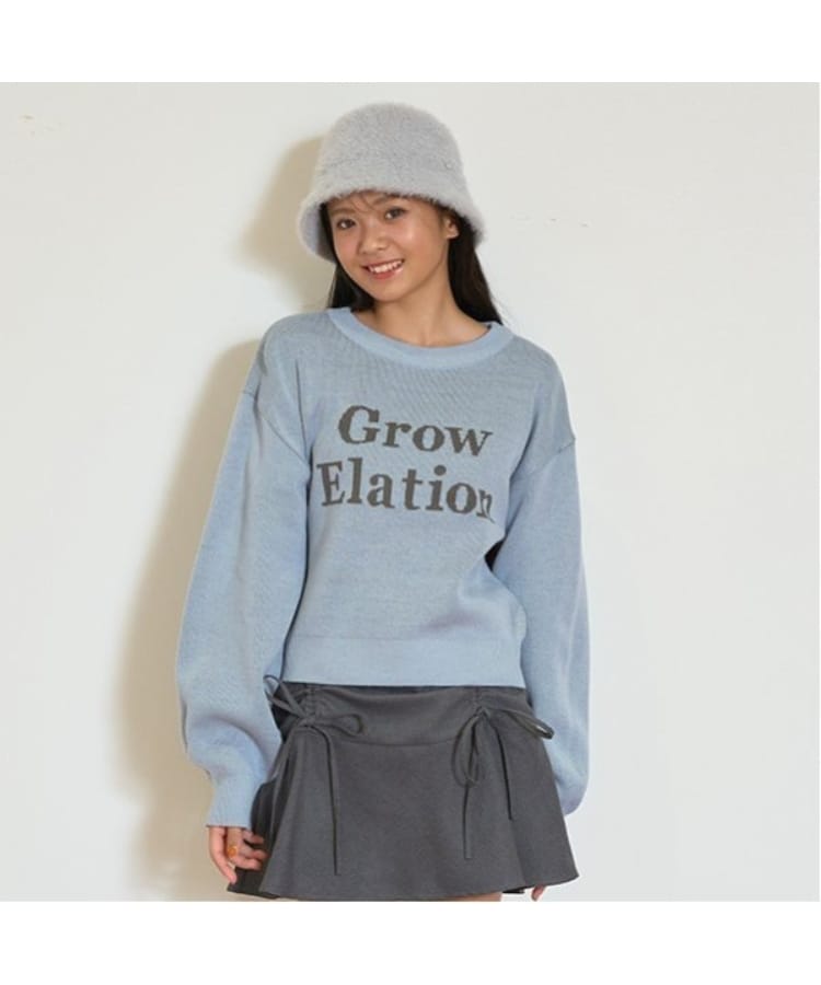 ラブトキシック・エル ティー エックス シー(Lovetoxic LTXC)の【GOODPRICE】ジャガードクロップドニット サックスブルー(090)
