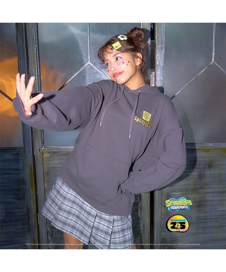 ラブトキシック・エル ティー エックス シー(Lovetoxic LTXC)の【スポンジ・ボブ】×【Angel Blue】パーカ チャコールグレー(013)
