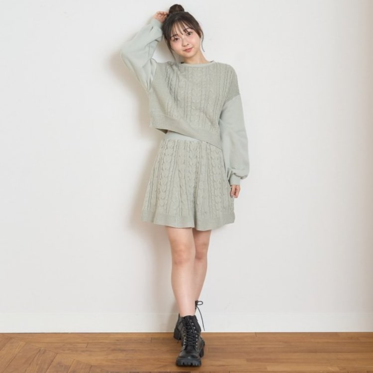 ラブトキシック・エル ティー エックス シー(Lovetoxic LTXC)のケーブルニットセットアップ ミドルワンピース