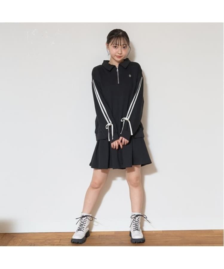 ラブトキシック・エル ティー エックス シー(Lovetoxic LTXC)のハーフZIPプリーツSETUP ブラック(219)