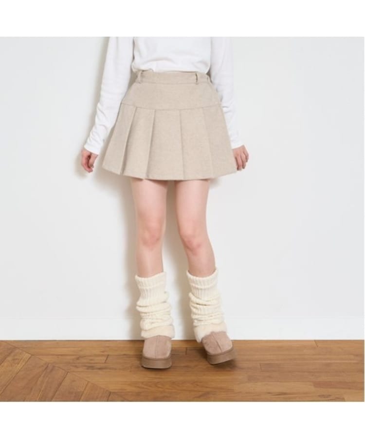 ラブトキシック・エル ティー エックス シー(Lovetoxic LTXC)のウールライクプリーツスカパン アイボリー(104)
