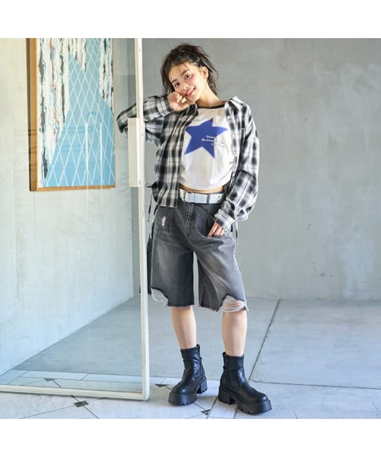 ラブトキシック・エル ティー エックス シー(Lovetoxic LTXC)の【LTXC】タックハーフデニムパンツ5