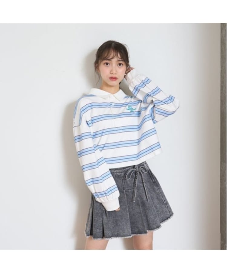 ラブトキシック・エル ティー エックス シー(Lovetoxic LTXC)の【LTXC】クロップドラガーシャツ オフホワイト(003)