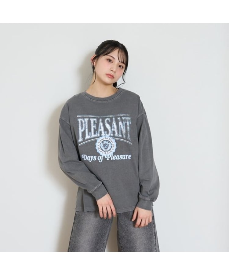 ラブトキシック・エル ティー エックス シー(Lovetoxic LTXC)の【LTXC】ヴィンテージ風長袖Tシャツ チャコールグレー(013)