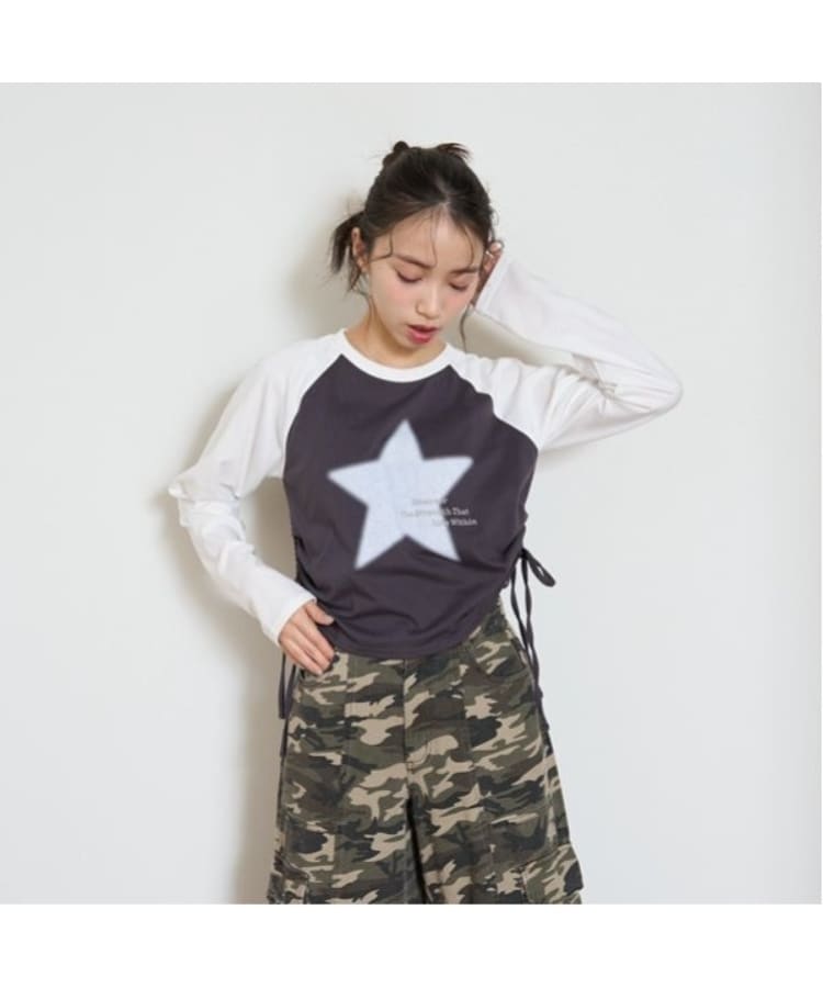 ラブトキシック・エル ティー エックス シー(Lovetoxic LTXC)の【LTXC】アソートラグラン長袖Tシャツ チャコールグレー(013)
