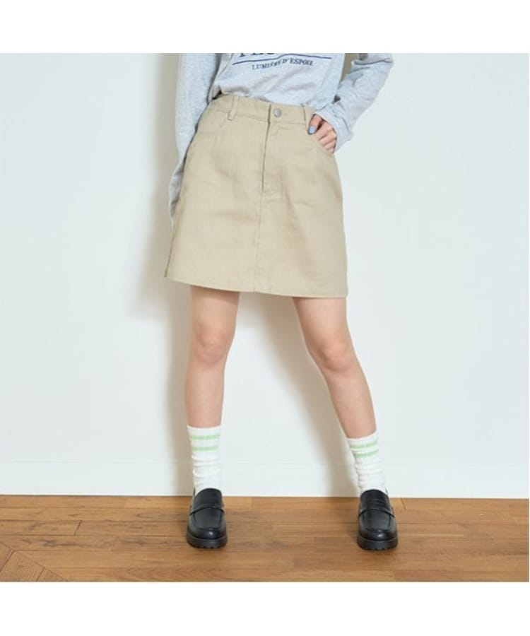 ラブトキシック・エル ティー エックス シー(Lovetoxic LTXC)の【ベーシック】デニム・ツイル台形スカパン ベージュ(052)