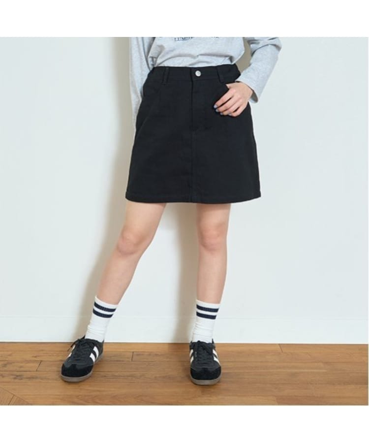 ラブトキシック・エル ティー エックス シー(Lovetoxic LTXC)の【ベーシック】デニム・ツイル台形スカパン ブラック(219)