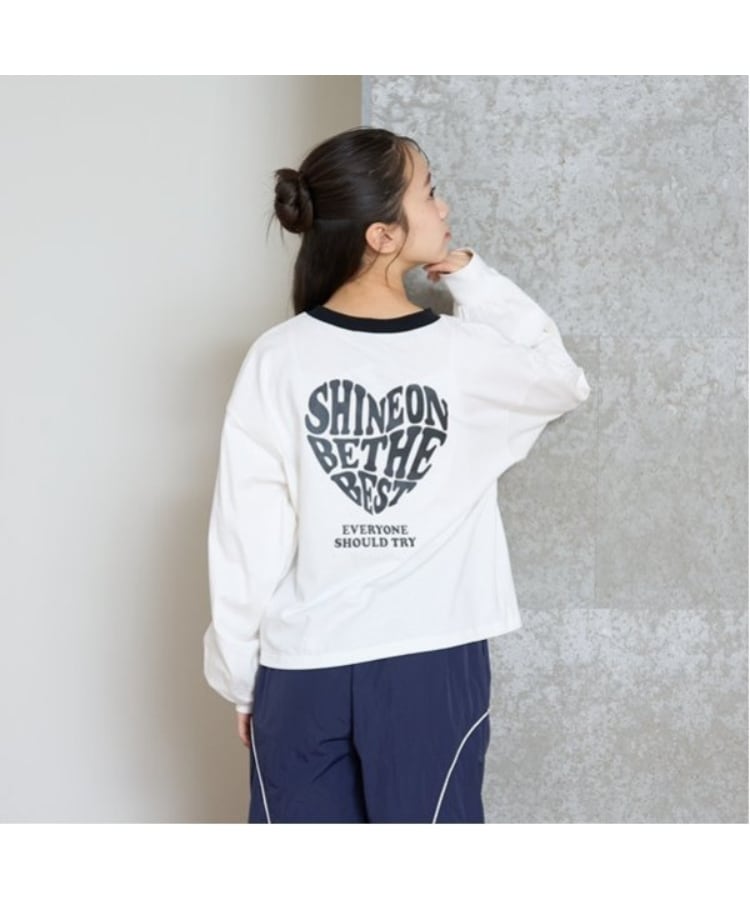ラブトキシック・エル ティー エックス シー(Lovetoxic LTXC)の【GOODPRICE】ハートバイカラー長袖Tシャツ オフホワイト(003)