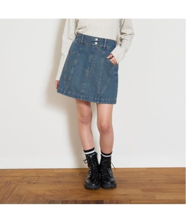 ラブトキシック・エル ティー エックス シー(Lovetoxic LTXC)の【GOODPRICE】オシャ見え切替えスカート ネイビー(094)