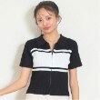 ラブトキシック・エル ティー エックス シー(Lovetoxic LTXC)の【アラエル】半袖ZIPニット ブラック(219)