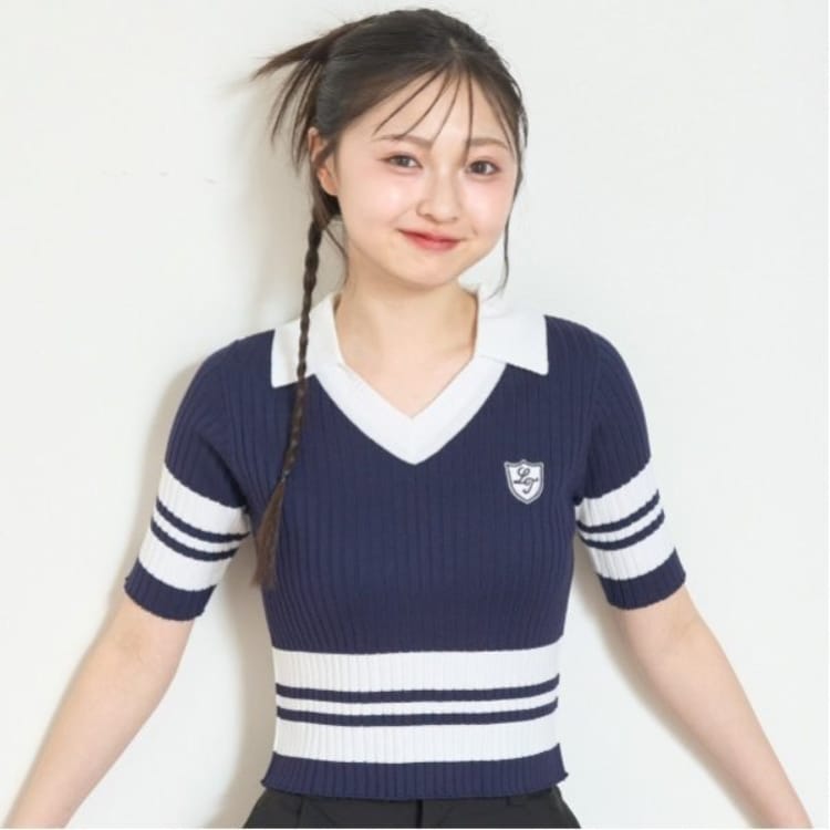 ラブトキシック・エル ティー エックス シー(Lovetoxic LTXC)の【アラエル】半袖ポロニット ニット/セーター