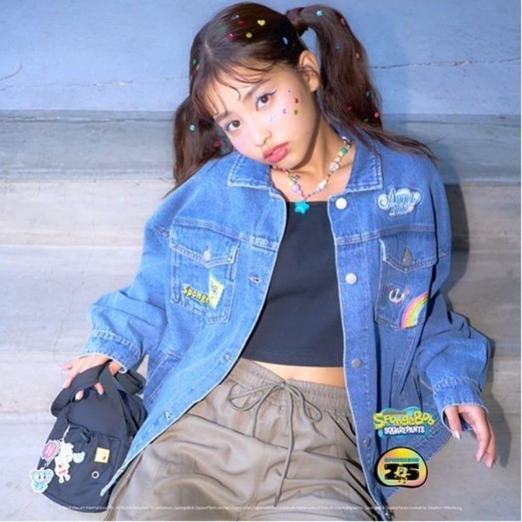 ラブトキシック・エル ティー エックス シー(Lovetoxic LTXC)の【スポンジ・ボブ】×【Angel Blue】Gジャン ブルゾン/ジャンバー