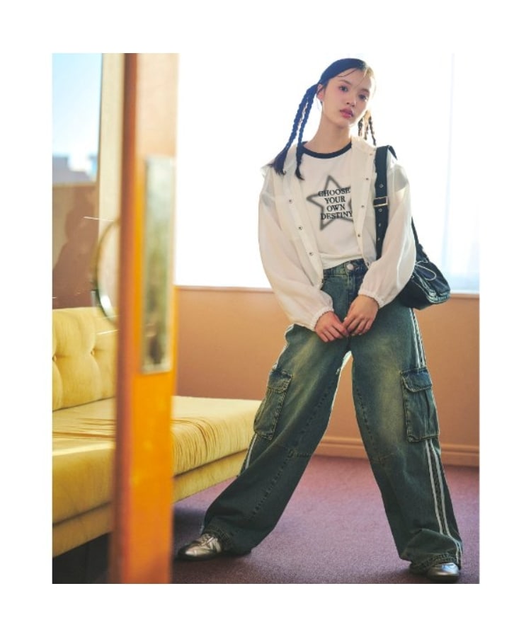ラブトキシック・エル ティー エックス シー(Lovetoxic LTXC)の【LTXC】ライトデニムラインカーゴパンツ ブルー(091)