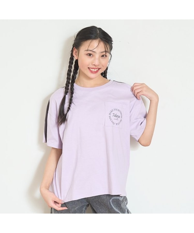 ラブトキシック・エル ティー エックス シー(Lovetoxic LTXC)の【7days】ラインポケットTシャツ ラベンダー(080)