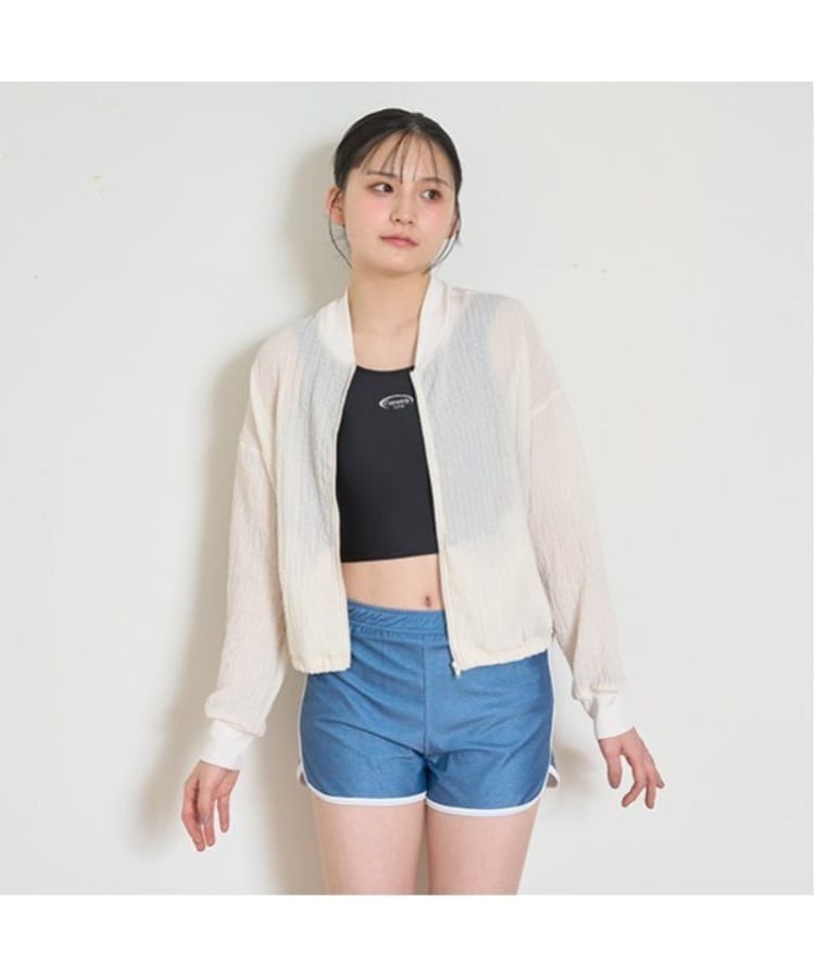 ラブトキシック・エル ティー エックス シー(Lovetoxic LTXC)の【SWIM】クリンクル加工ラッシュガード オフホワイト(003)