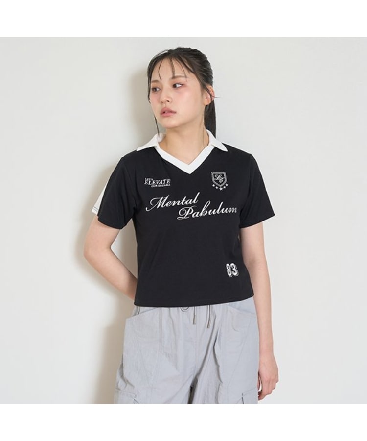 ラブトキシック・エル ティー エックス シー(Lovetoxic LTXC)の【吸水速乾】スキッパーゲームT ブラック(219)