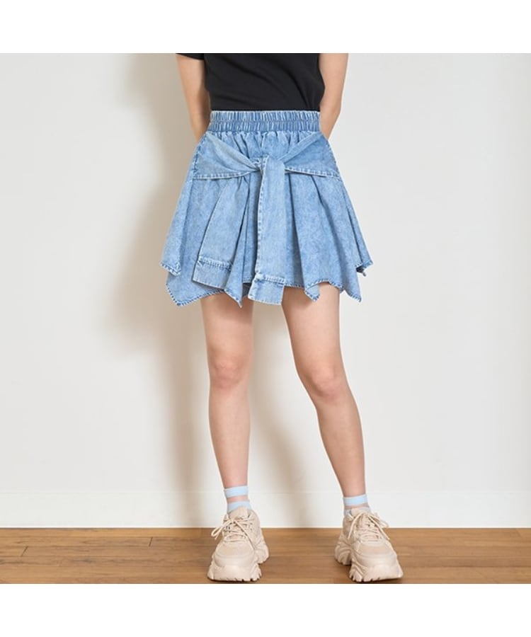 ラブトキシック・エル ティー エックス シー(Lovetoxic LTXC)のシャツ巻き風デニムキュロット1