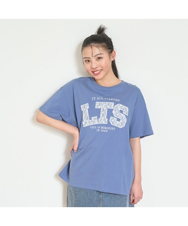 ラブトキシック・エル ティー エックス シー(Lovetoxic LTXC)の【7days】接触冷感レースロゴTシャツ ブルー(091)