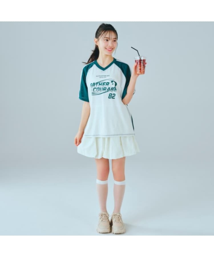 ラブトキシック・エル ティー エックス シー(Lovetoxic LTXC)のルーズメッシュゲームT グリーン(022)