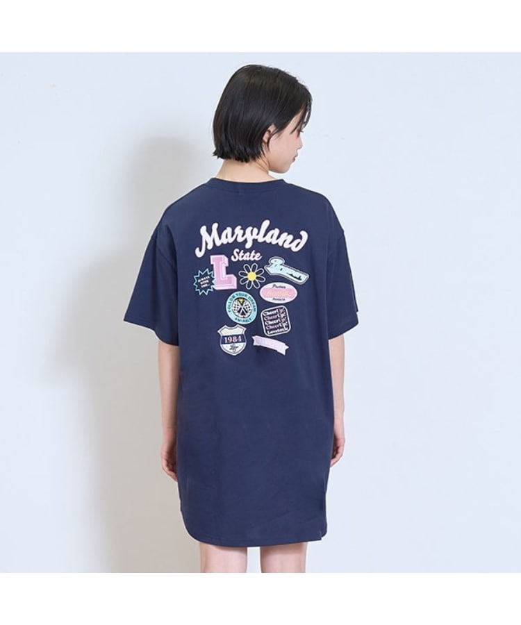 ラブトキシック・エル ティー エックス シー(Lovetoxic LTXC)の【接触冷感】バックワッペンワンピ ネイビー(094)