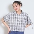 ラブトキシック・エル ティー エックス シー(Lovetoxic LTXC)のドロスト半袖チェックシャツ オフホワイト(003)