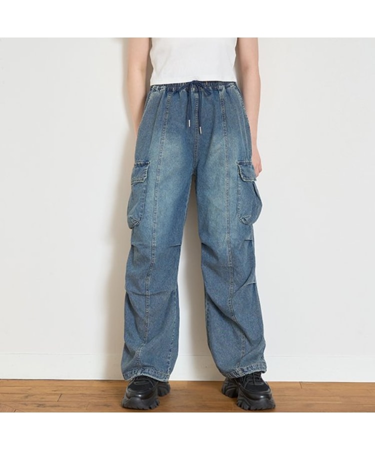 ラブトキシック・エル ティー エックス シー(Lovetoxic LTXC)の【接触冷感】デニムカーゴパンツ ネイビー(094)