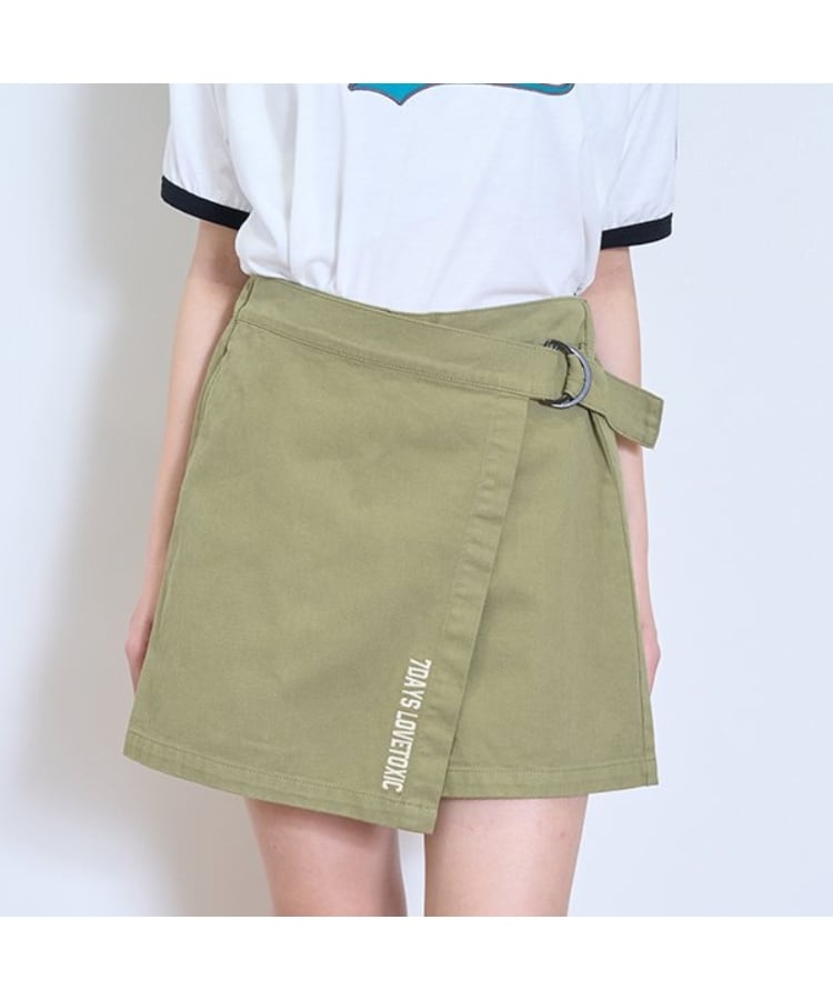 ラブトキシック・エル ティー エックス シー(Lovetoxic LTXC)の【7days】ラップキュロットスカート カーキ(027)