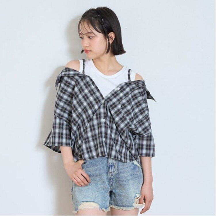 ラブトキシック・エル ティー エックス シー(Lovetoxic LTXC)の2WAYチェックシャツSET シャツ・ブラウス