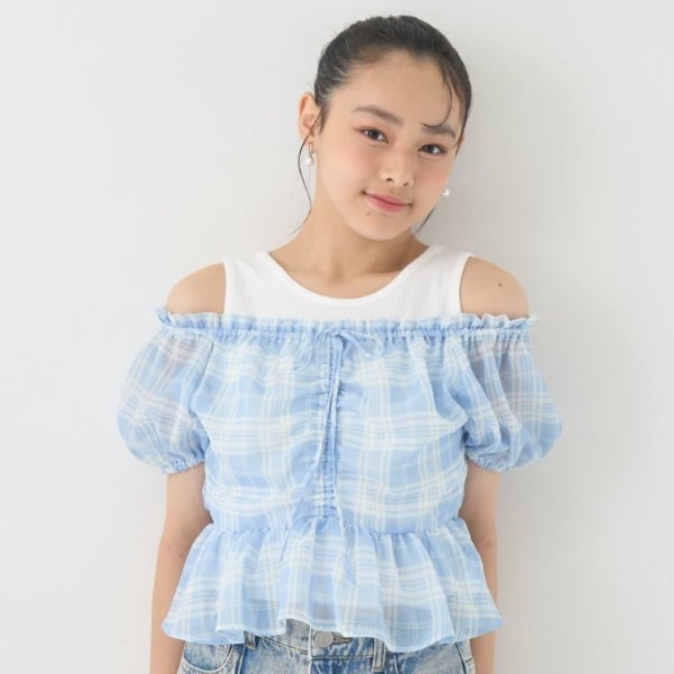 ラブトキシック・エル ティー エックス シー(Lovetoxic LTXC)のチェックオフショルインナーセット シャツ・ブラウス