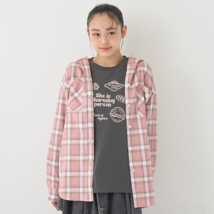 ラブトキシック・エル ティー エックス シー(Lovetoxic LTXC)のチェックチャツパーカー+【吸水速乾ロンTset】 シャツ・ブラウス