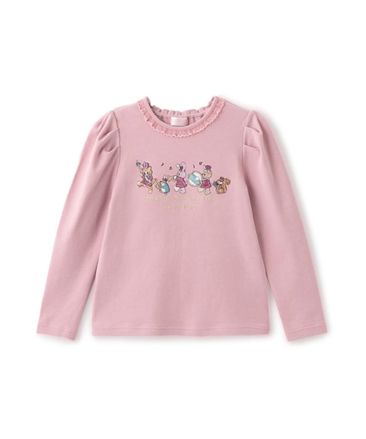 メゾピアノ(mezzo piano)の★鼓笛隊アップリケ　長袖Tシャツ ピンク(071)