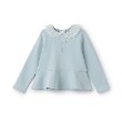 メゾピアノ(mezzo piano)の【人気商品再入荷】【直営店で取り扱い無し】雪の結晶ネックレス刺しゅう　トレーナー サックスブルー(090)